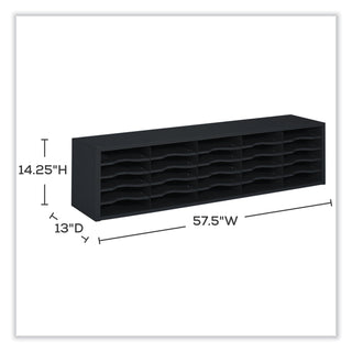 E-Z Sort Sorter Module, 20 Compartments, 57.5 x 13 x 14.25, Black, Ships in 1-3 Business Days
