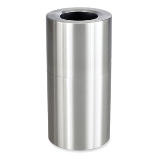 Single Recycling Receptacle, 20 gal, Steel, Brushed Aluminum, Ships in 1-3 Business Days