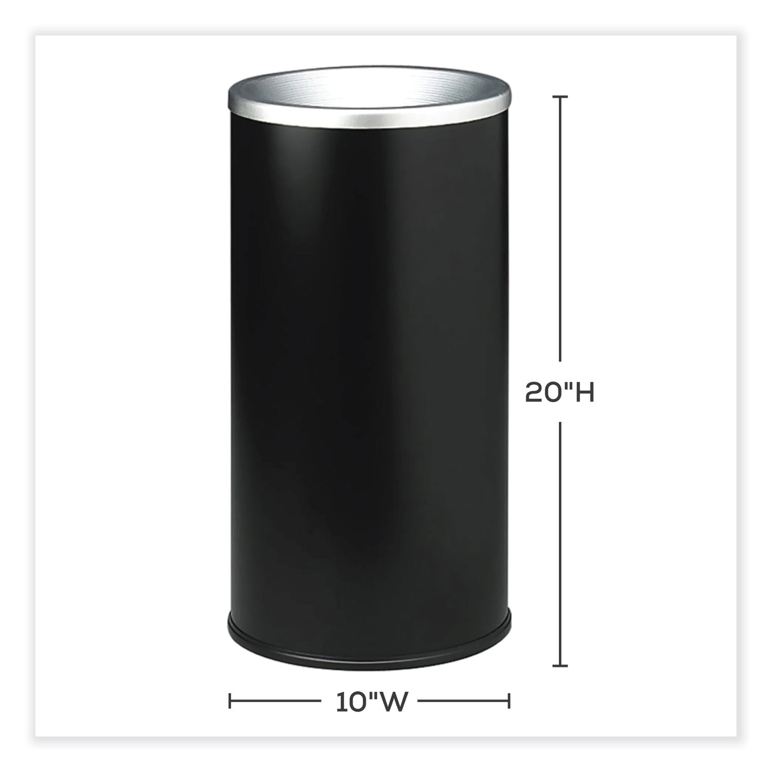 Ash Urn, 10" dia x 20"h, Black, Ships in 1-3 Business Days - 