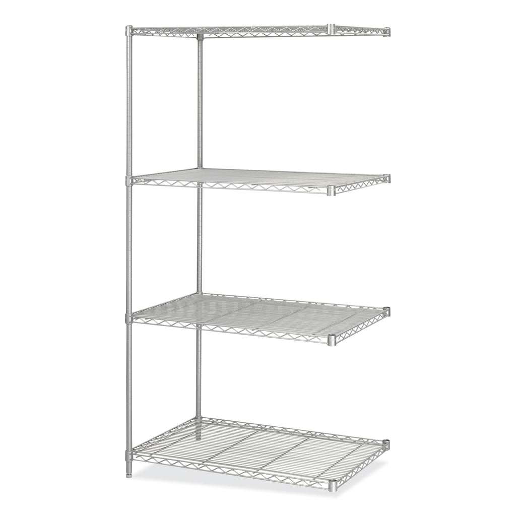 Industrial Add-On Unit, Four-Shelf, 36w x 24d x 72h, Steel, Metallic Gray, Ships in 1-3 Business Days