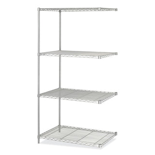 Industrial Add-On Unit, Four-Shelf, 36w x 24d x 72h, Steel, Metallic Gray, Ships in 1-3 Business Days