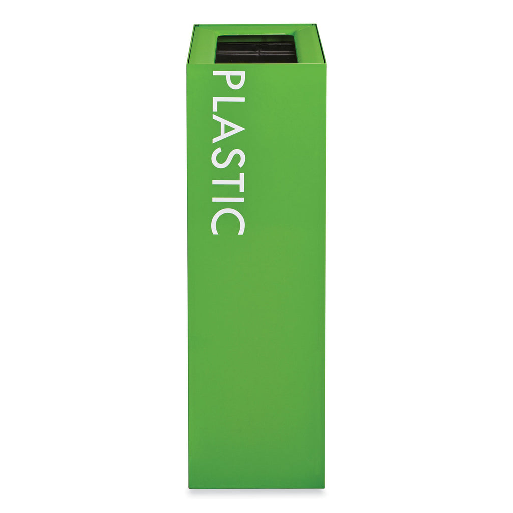 Mixx Recycling Center Rectangular Receptacle, 29 gal, Steel, Green, Ships in 1-3 Business Days