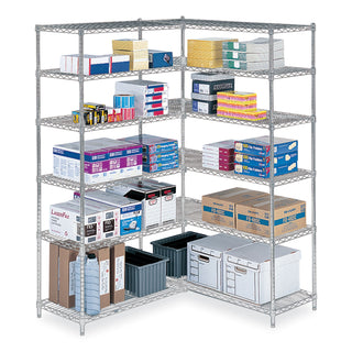 Industrial Add-On Unit, Four-Shelf, 48w x 24d x 72h, Steel, Metallic Gray, Ships in 1-3 Business Days