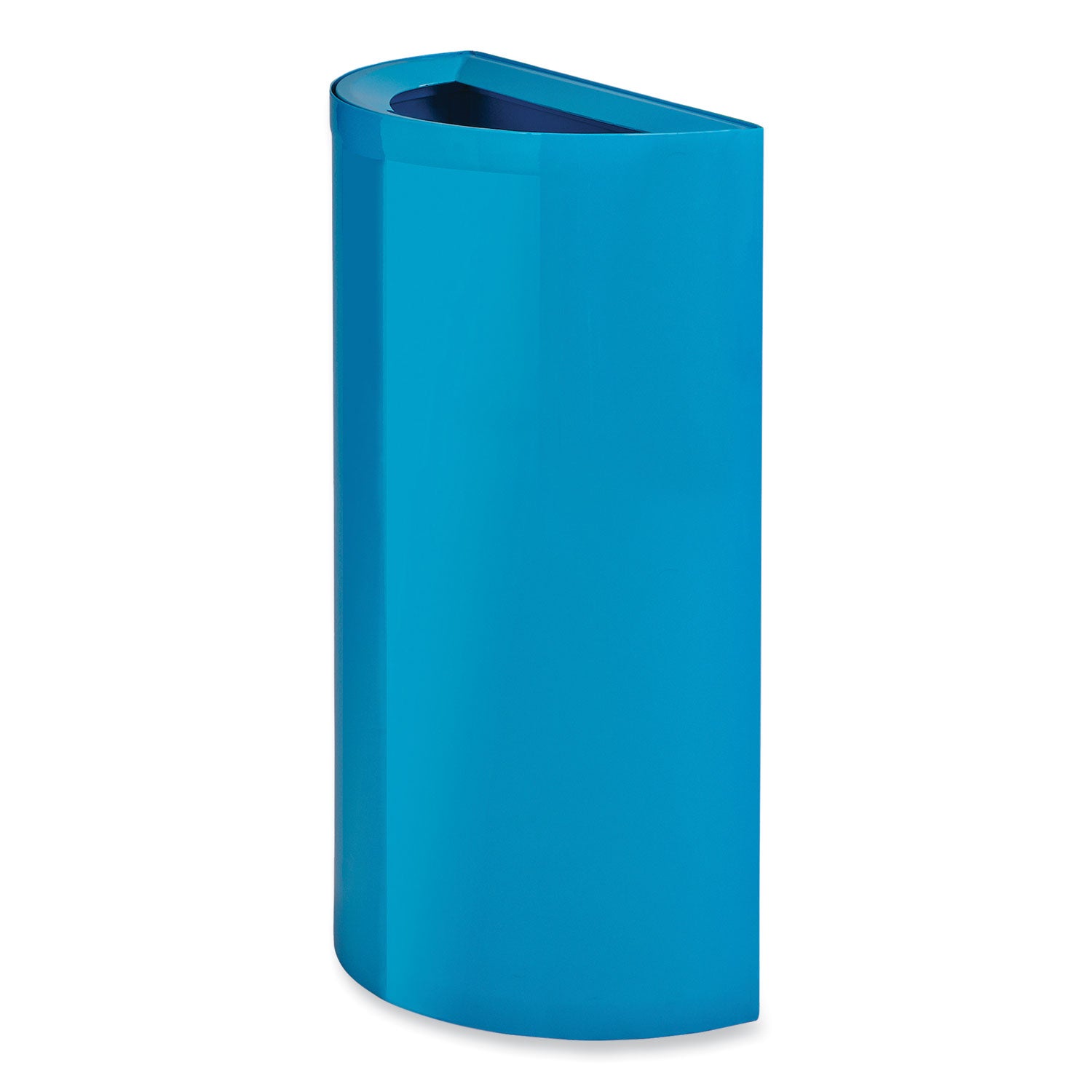 Mixx Recycling Center Half-Round Receptacle, 23 gal, Steel, Blue, Ships in 1-3 Business Days