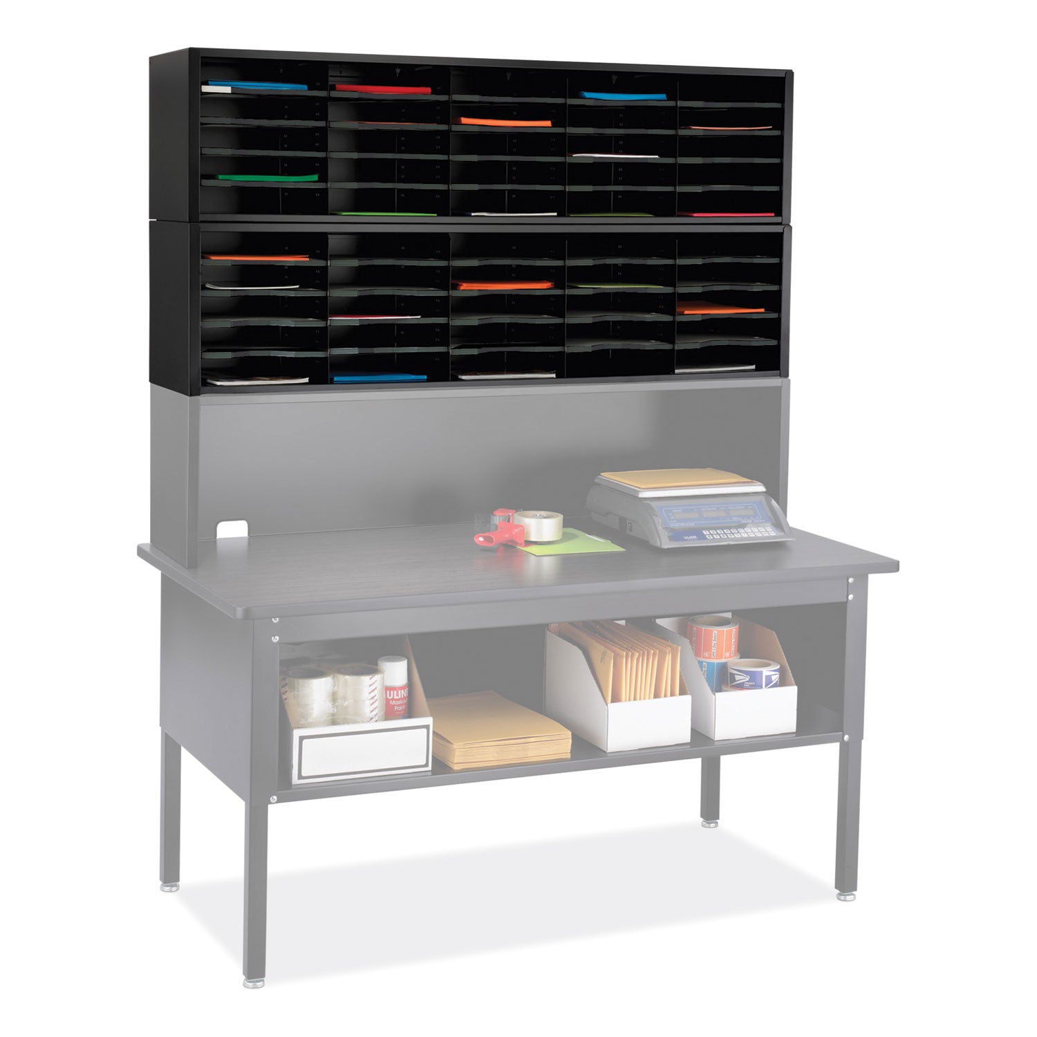 e-z-sort-additional-mail-trays-5-shelves-11-x-125-x-05-black-ships-in-1-3-business-days_saf7753bl - 2