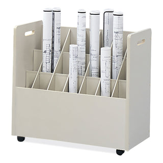 Mobile Roll File, 21 Compartments, 30.25w x 15.75d x 29.25h, Tan, Ships in 1-3 Business Days