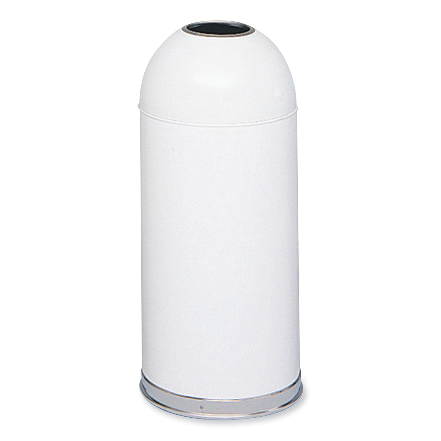 Open Top Dome Receptacle, 15 gal, Steel, White, Ships in 1-3 Business Days