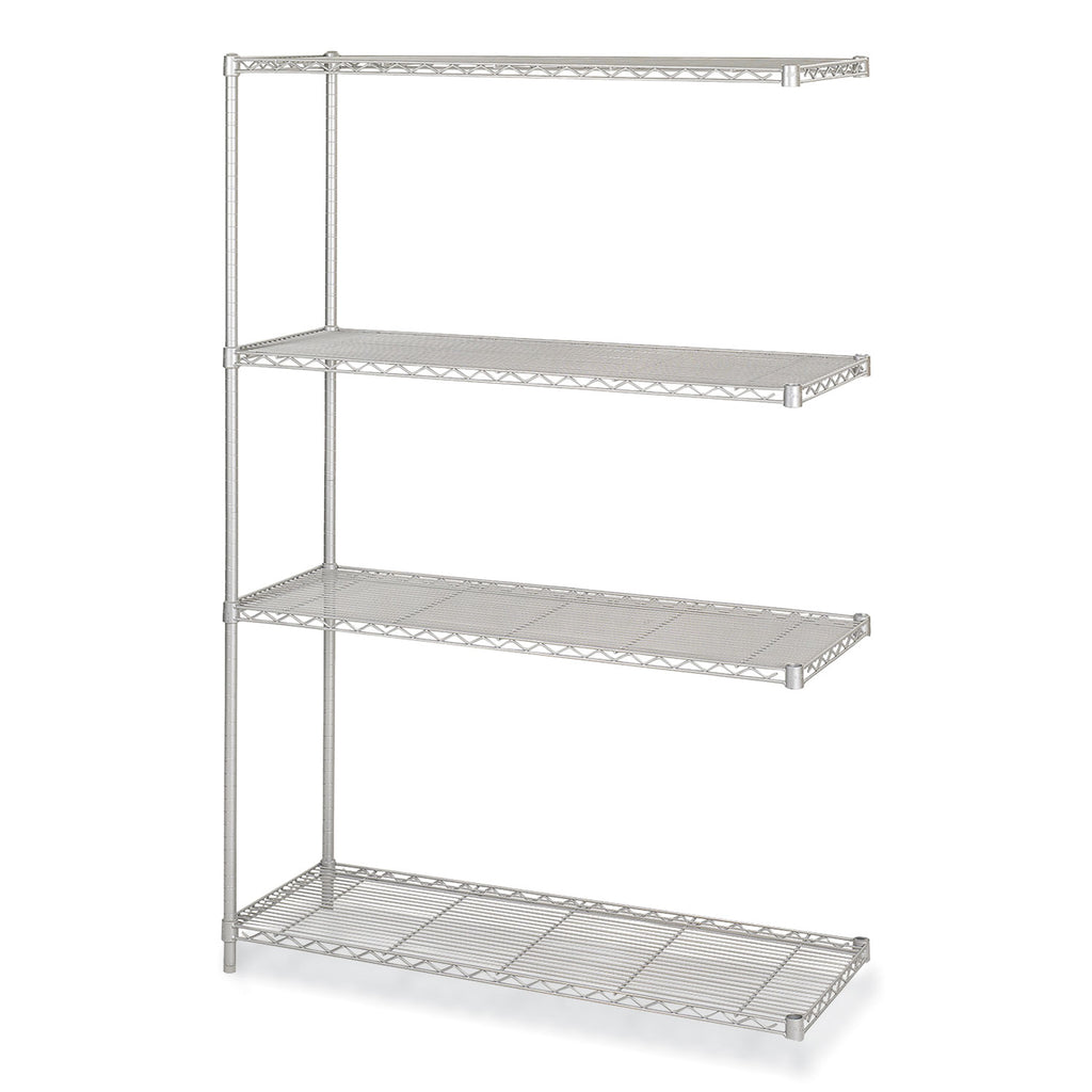 Industrial Add-On Unit, Four-Shelf, 48w x 18d x 72h, Steel, Metallic Gray, Ships in 1-3 Business Days
