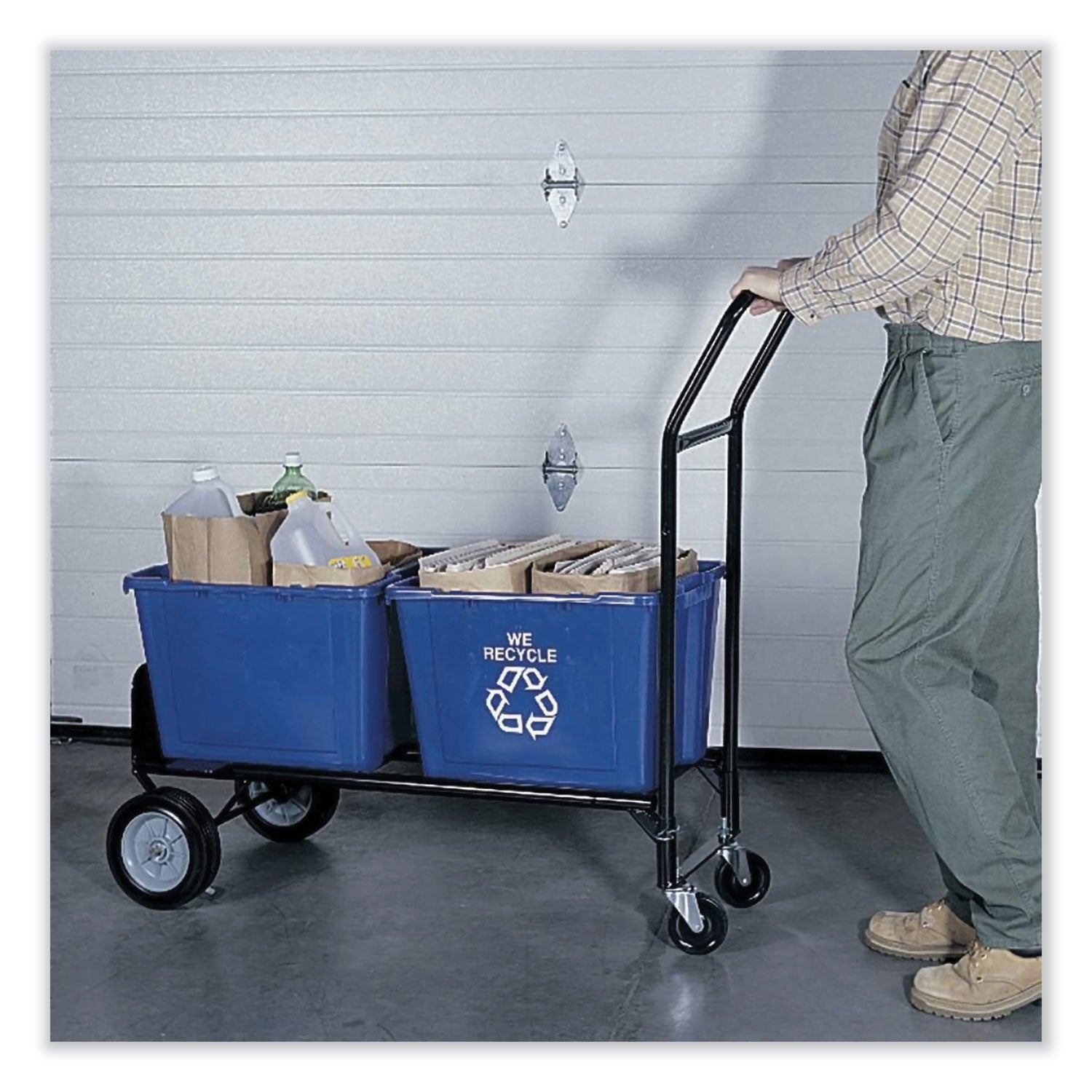 Safco Tuff Truck Convertible - 500 lb Capacity - 8" Caster Size - x 18.5" Width x 12" Depth x 52" Height - Steel Frame - Black - 1 Each
