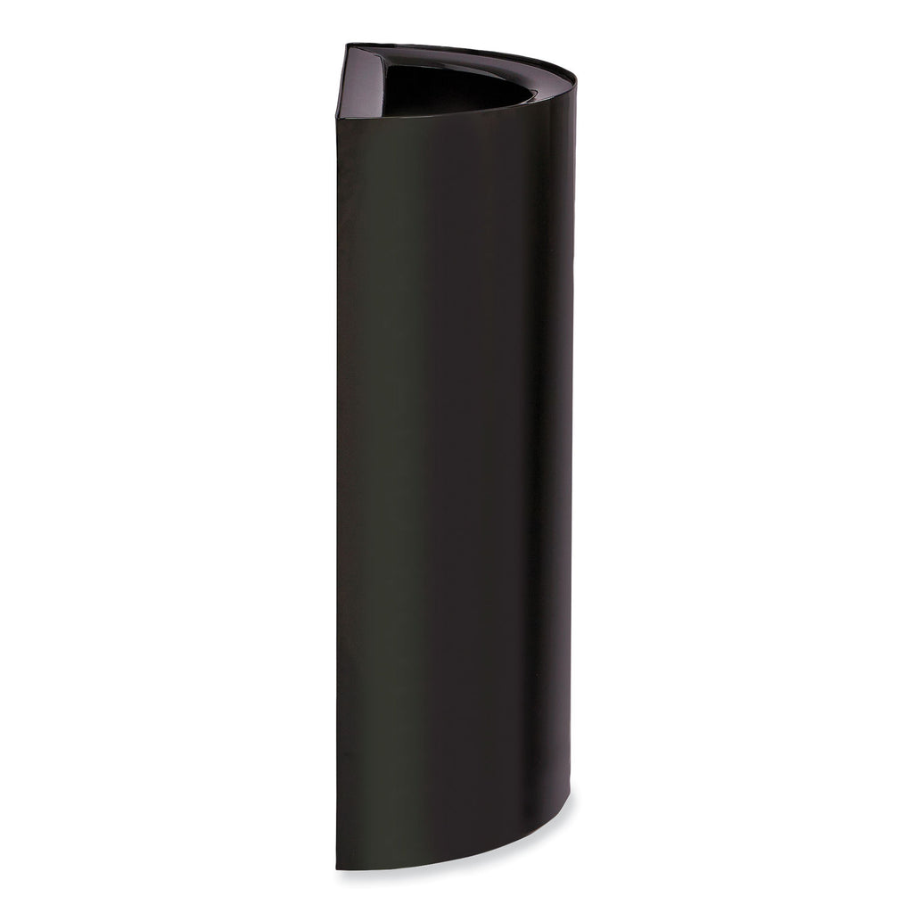 Mixx Recycling Center Half-Round Receptacle, 23 gal, Steel, Black, Ships in 1-3 Business Days