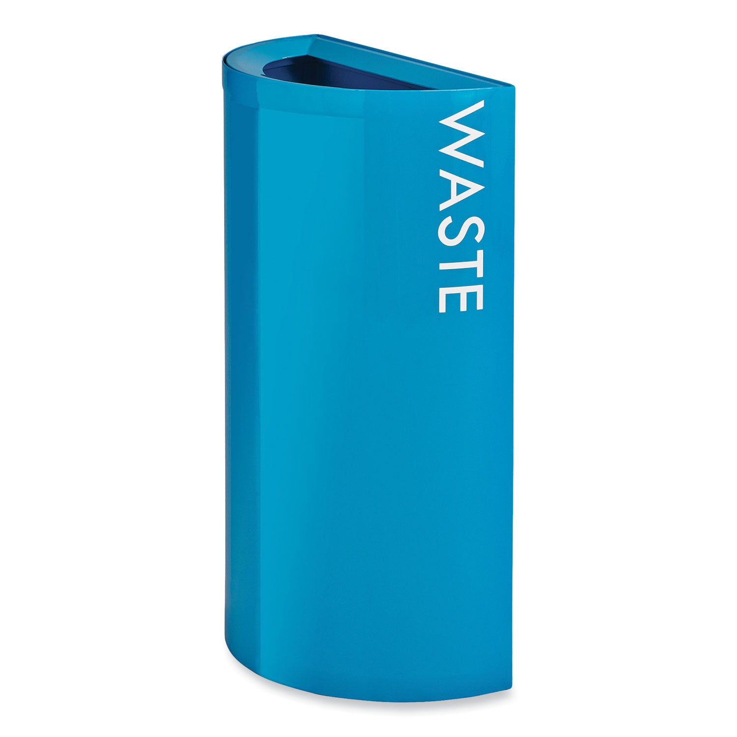 Mixx Recycling Center Half-Round Receptacle, 23 gal, Steel, Blue, Ships in 1-3 Business Days