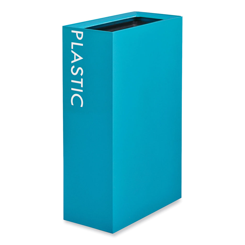 Mixx Recycling Center Rectangular Receptacle, 29 gal, Steel, Blue, Ships in 1-3 Business Days