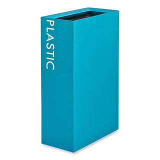 Mixx Recycling Center Rectangular Receptacle, 29 gal, Steel, Blue, Ships in 1-3 Business Days