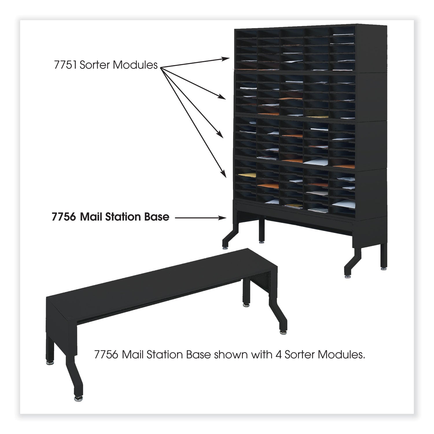 e-z-sort-satellite-mail-station-base-575-x-1825-x-14-to-19-black-ships-in-1-3-business-days_saf7756bl - 3