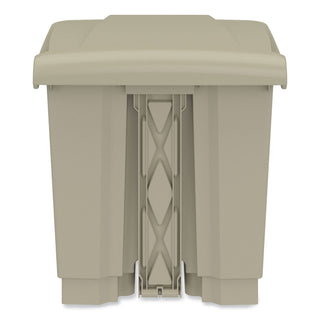 Plastic Step-On Receptacle, 20 gal, Metal, Tan, Ships in 1-3 Business Days