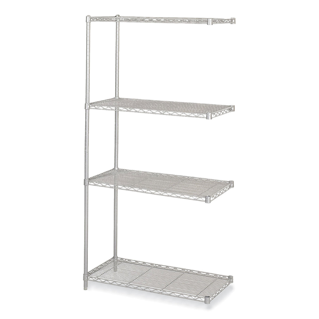 Industrial Add-On Unit, Four-Shelf, 36w x 18d x 72h, Steel, Metallic Gray, Ships in 1-3 Business Days