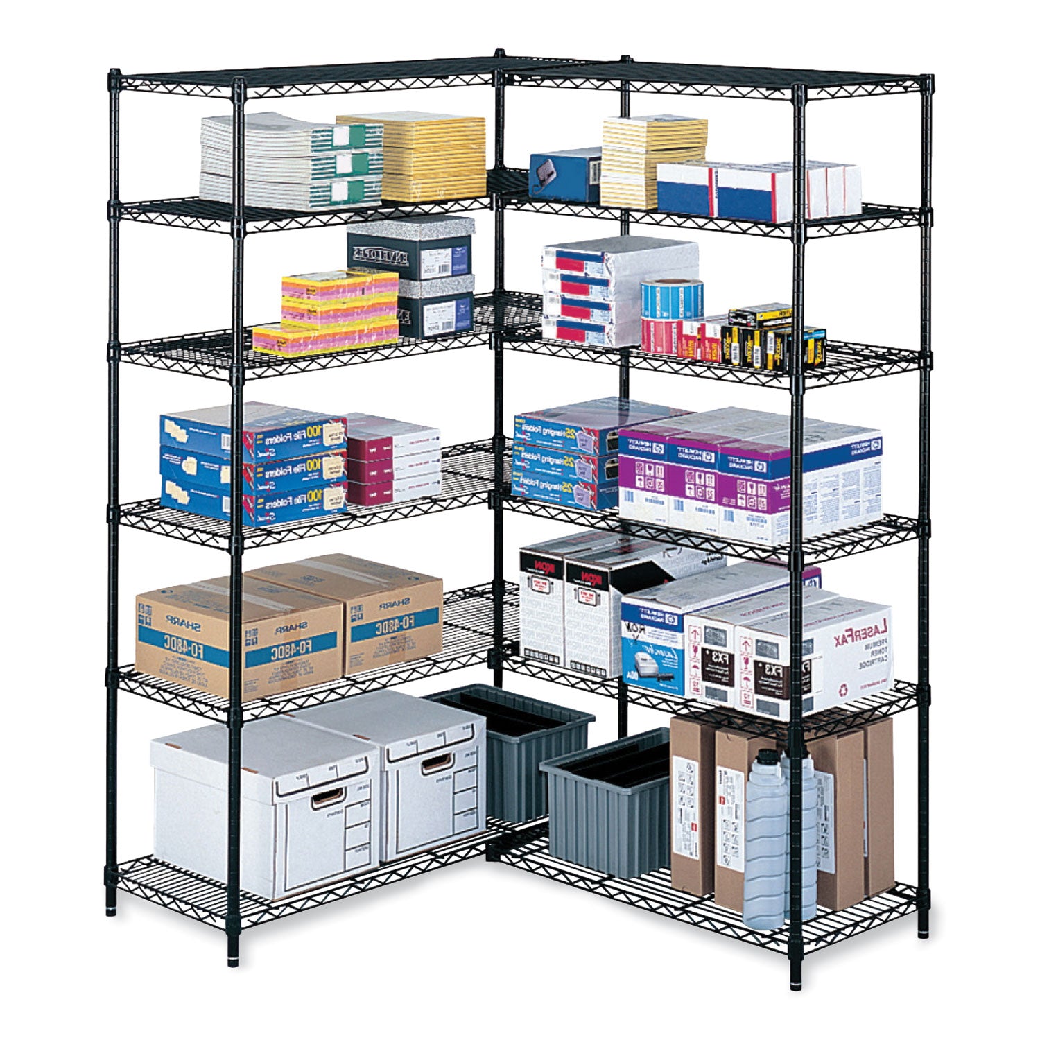Industrial Extra Shelf Pack, 36w x 18d x 1.5h Steel. Black, 2/Pack, Ships in 1-3 Business Days - 