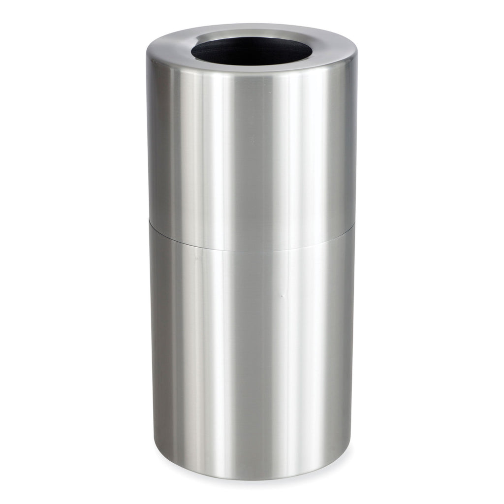 Single Recycling Receptacle, 20 gal, Steel, Brushed Aluminum, Ships in 1-3 Business Days