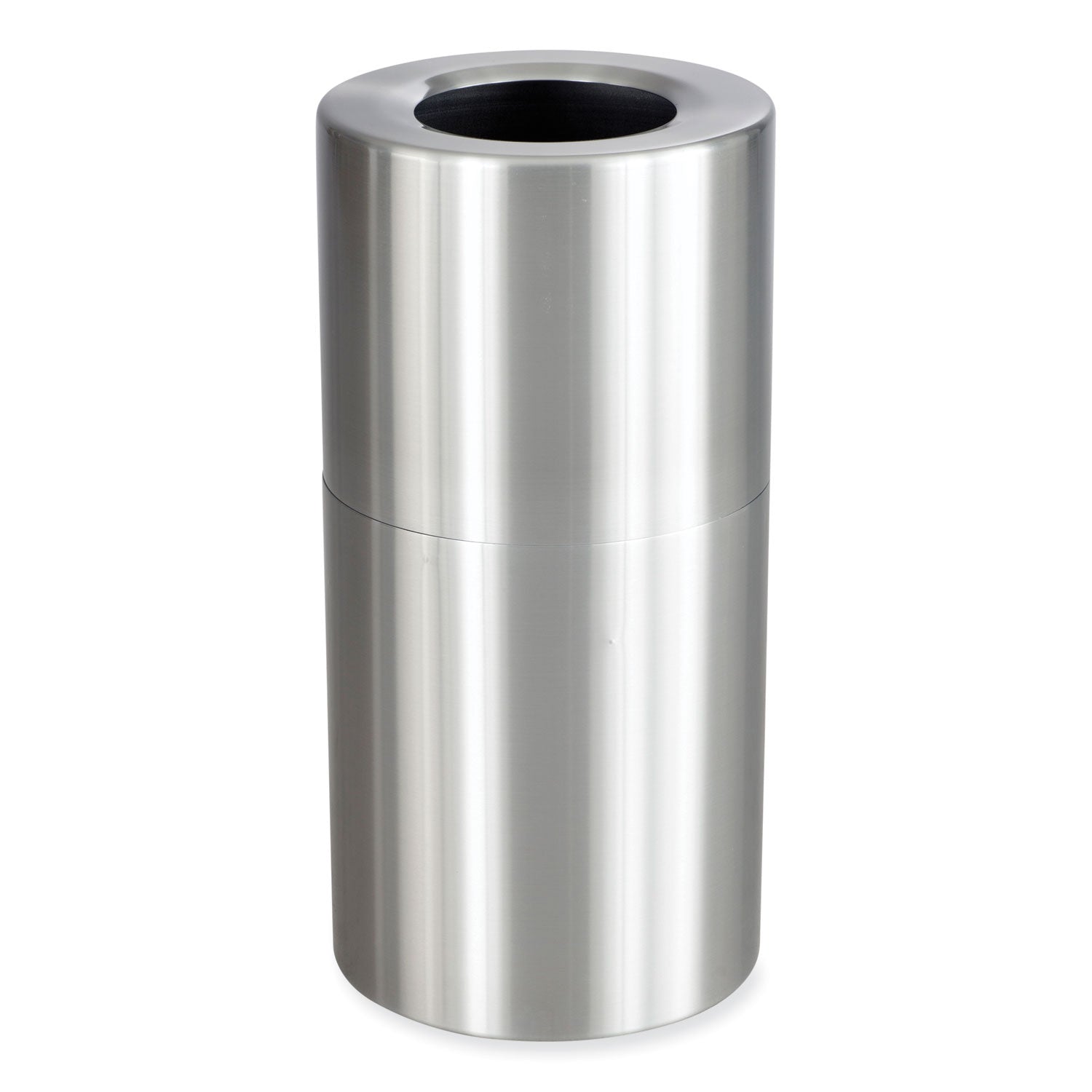 Single Recycling Receptacle, 20 gal, Steel, Brushed Aluminum, Ships in 1-3 Business Days