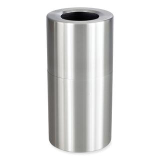 Single Recycling Receptacle, 20 gal, Steel, Brushed Aluminum, Ships in 1-3 Business Days