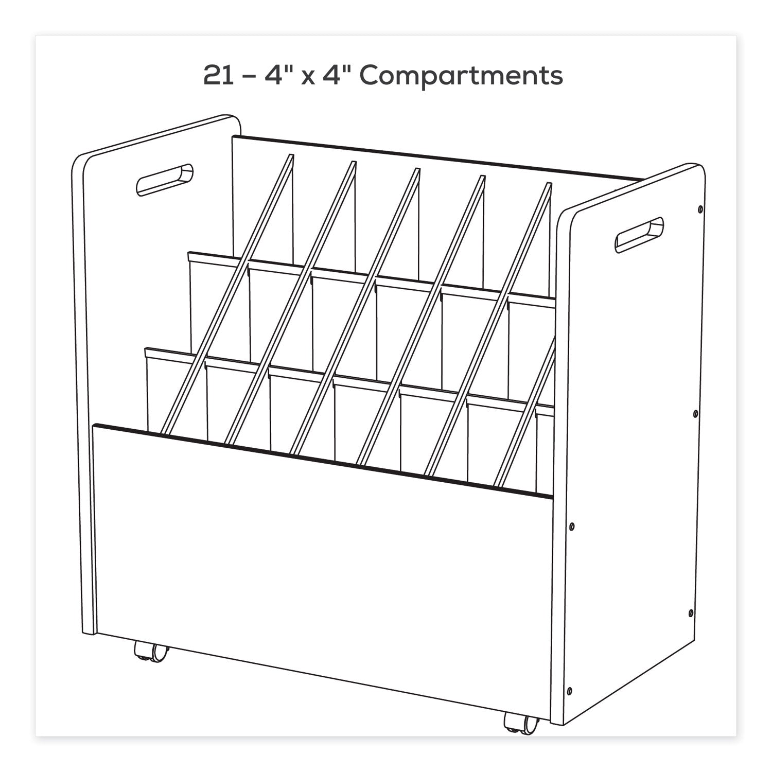 Mobile Roll File, 21 Compartments, 30.25w x 15.75d x 29.25h, Tan, Ships in 1-3 Business Days