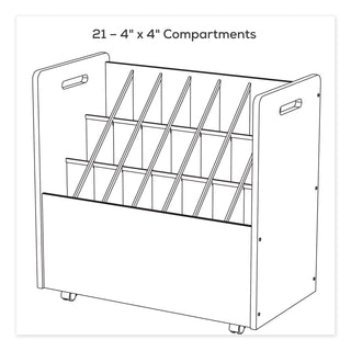 Mobile Roll File, 21 Compartments, 30.25w x 15.75d x 29.25h, Tan, Ships in 1-3 Business Days