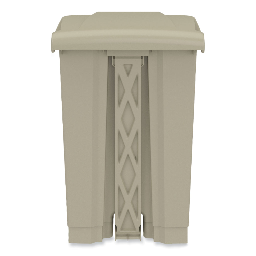 Plastic Step-On Receptacle, 12 gal, Plastic, Tan, Ships in 1-3 Business Days