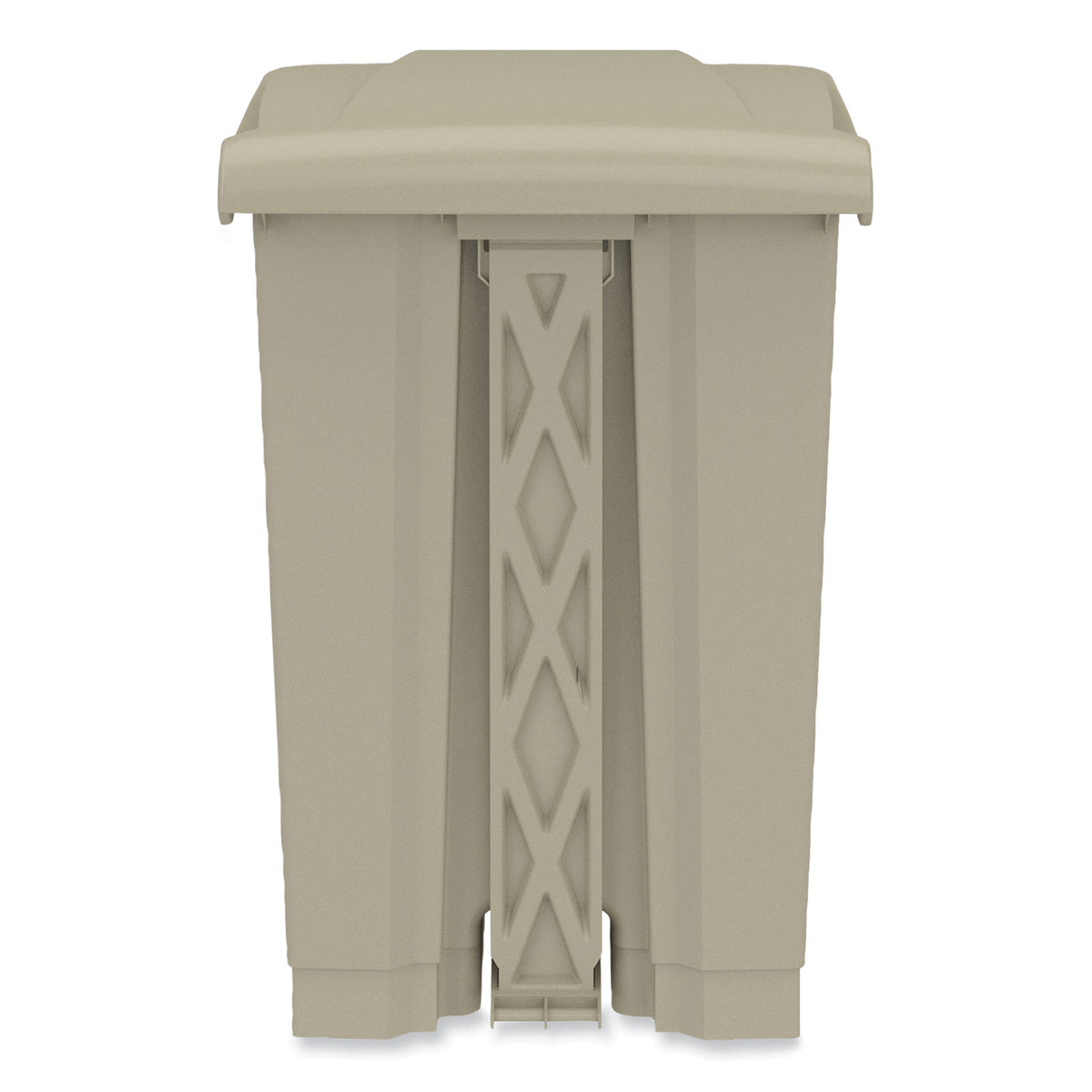 Plastic Step-On Receptacle, 12 gal, Plastic, Tan, Ships in 1-3 Business Days