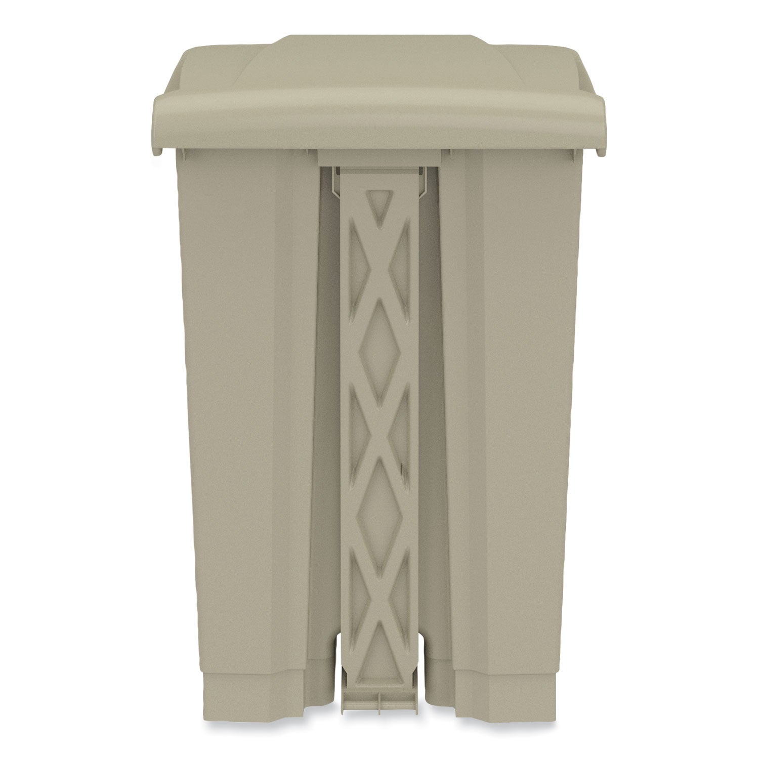 Plastic Step-On Receptacle, 12 gal, Plastic, Tan, Ships in 1-3 Business Days