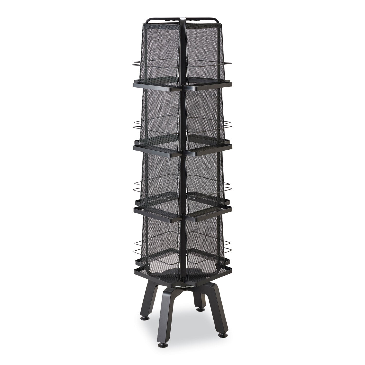 onyx-mesh-rotating-magazine-display-16-compartments-1827w-x-1827d-x-5855h-black-ships-in-1-3-business-days_saf5580bl - 1