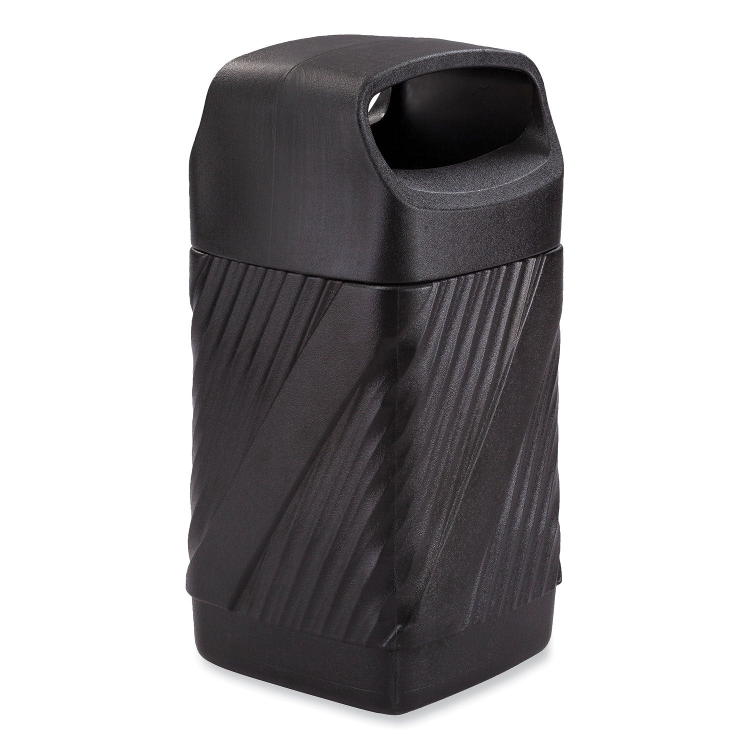 Safco Twist Waste Receptacle - 32 gal Capacity - Removable Lid, Durable, UV Resistant, Fade Resistant - 38" Height x 18.3" Width x 19.4" Depth - High-density Polyethylene (HDPE) - Black - 1 Each