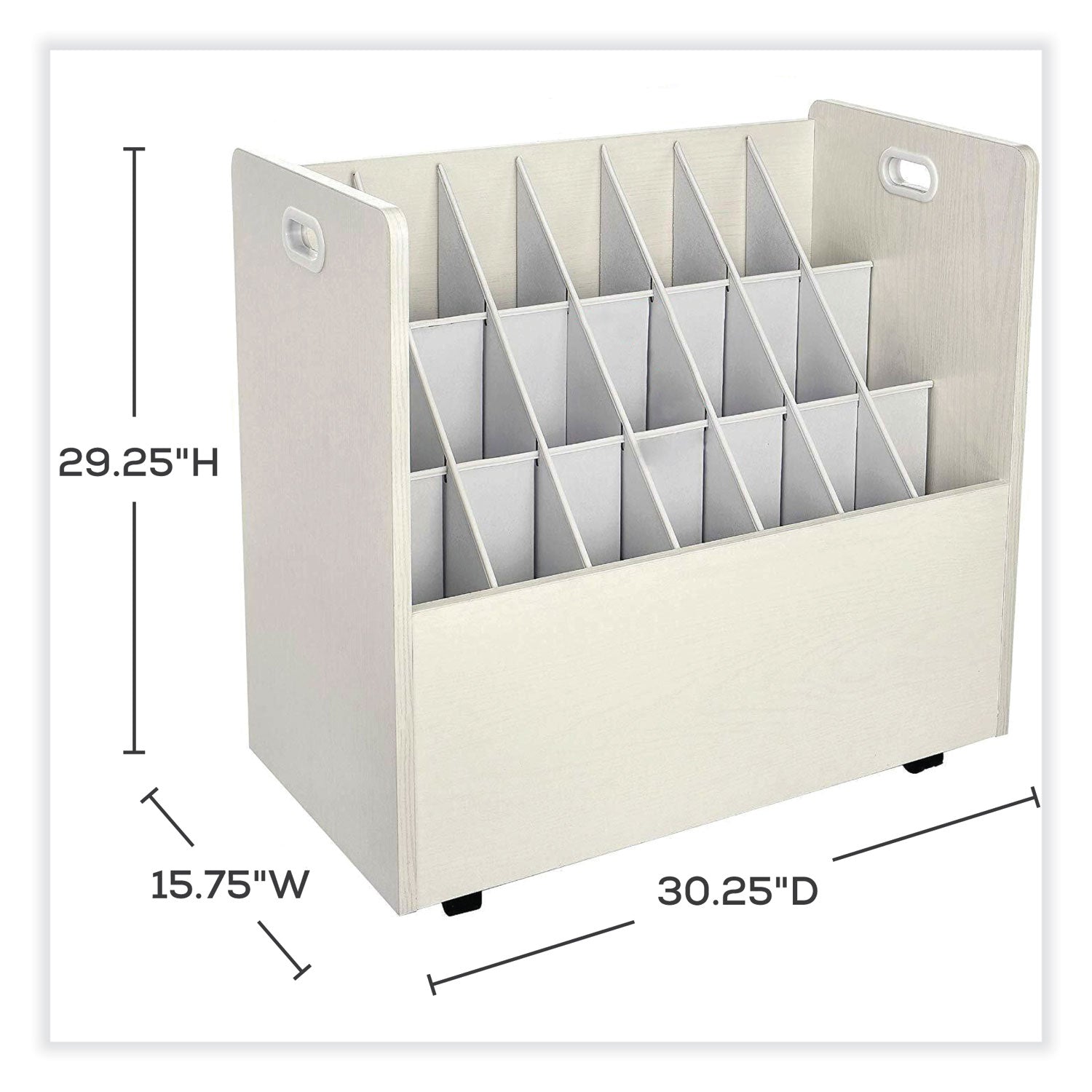 Mobile Roll File, 21 Compartments, 30.25w x 15.75d x 29.25h, Tan, Ships in 1-3 Business Days