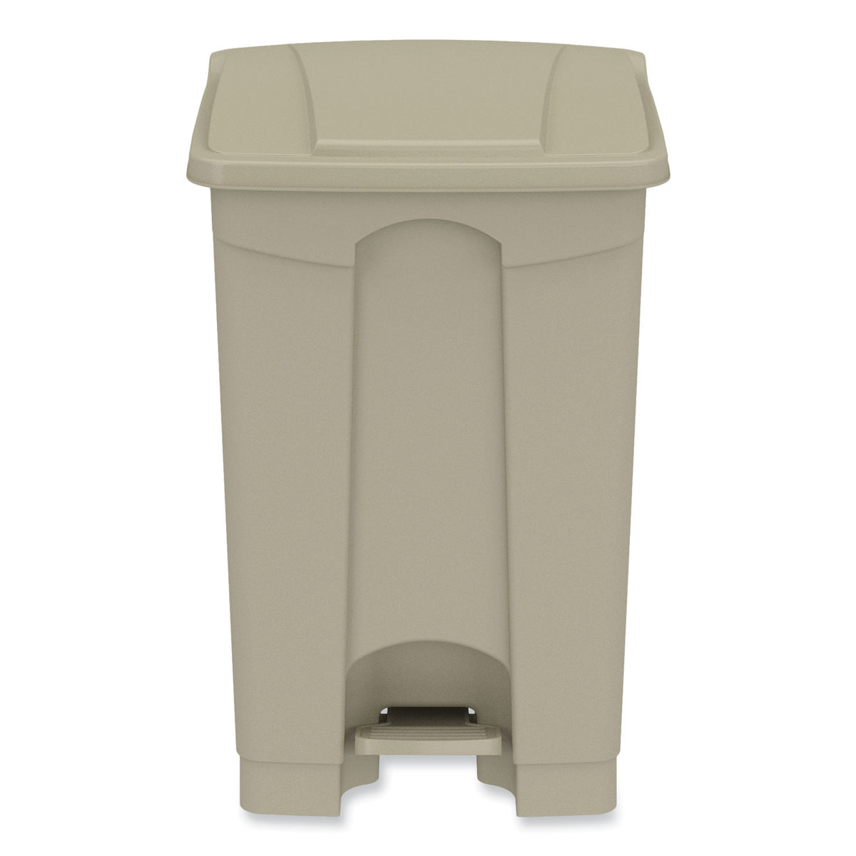 Plastic Step-On Receptacle, 12 gal, Plastic, Tan, Ships in 1-3 Business Days
