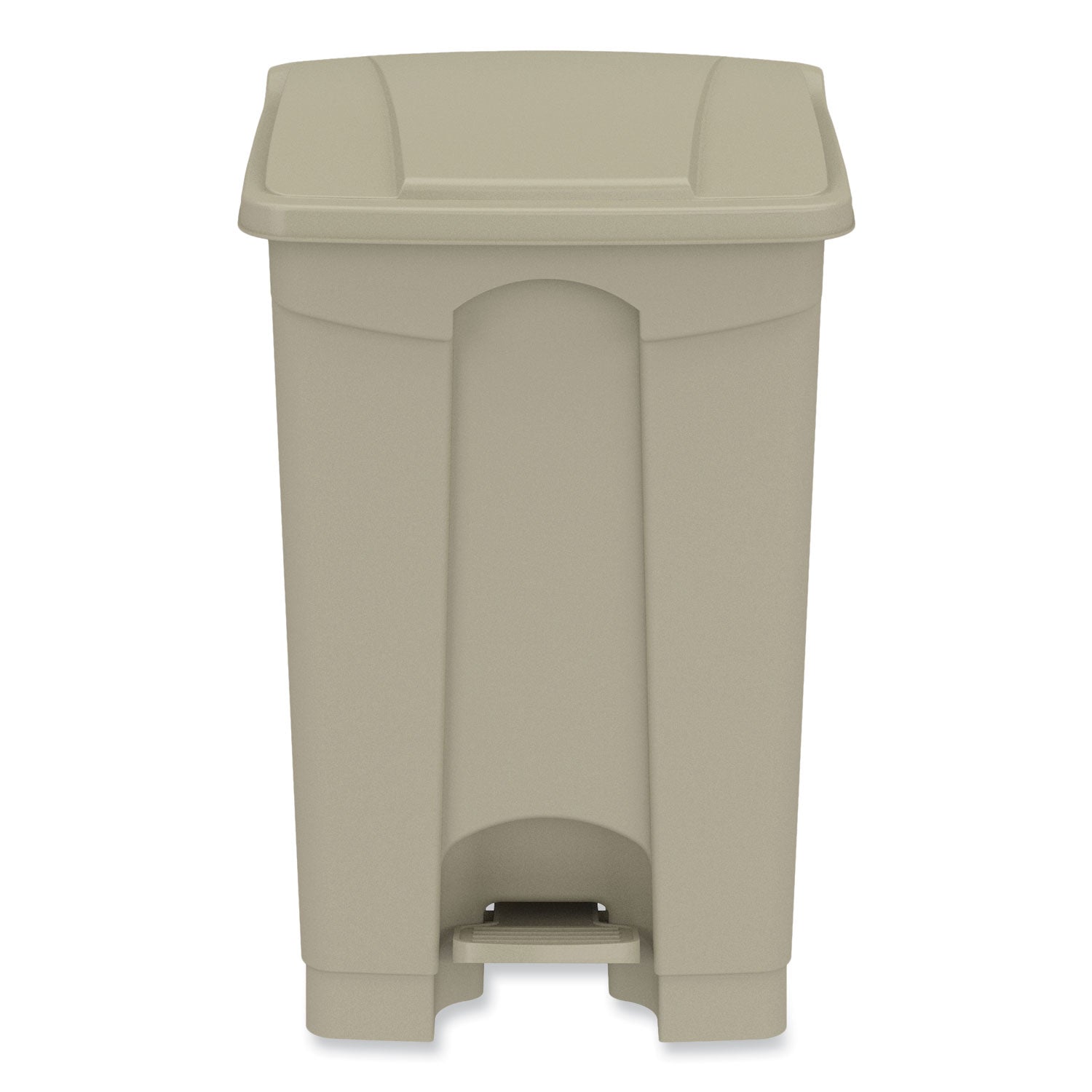 Plastic Step-On Receptacle, 12 gal, Plastic, Tan, Ships in 1-3 Business Days