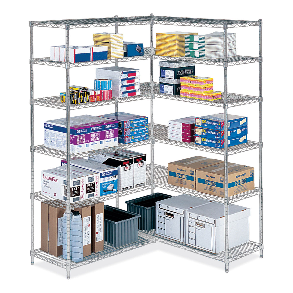 Industrial Add-On Unit, Four-Shelf, 36w x 18d x 72h, Steel, Metallic Gray, Ships in 1-3 Business Days