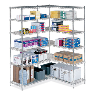 Industrial Add-On Unit, Four-Shelf, 36w x 18d x 72h, Steel, Metallic Gray, Ships in 1-3 Business Days