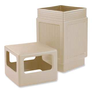 Canmeleon Recessed Panel Receptacles, Side-Open, 38 gal, Polyethylene, Tan, Ships in 1-3 Business Days