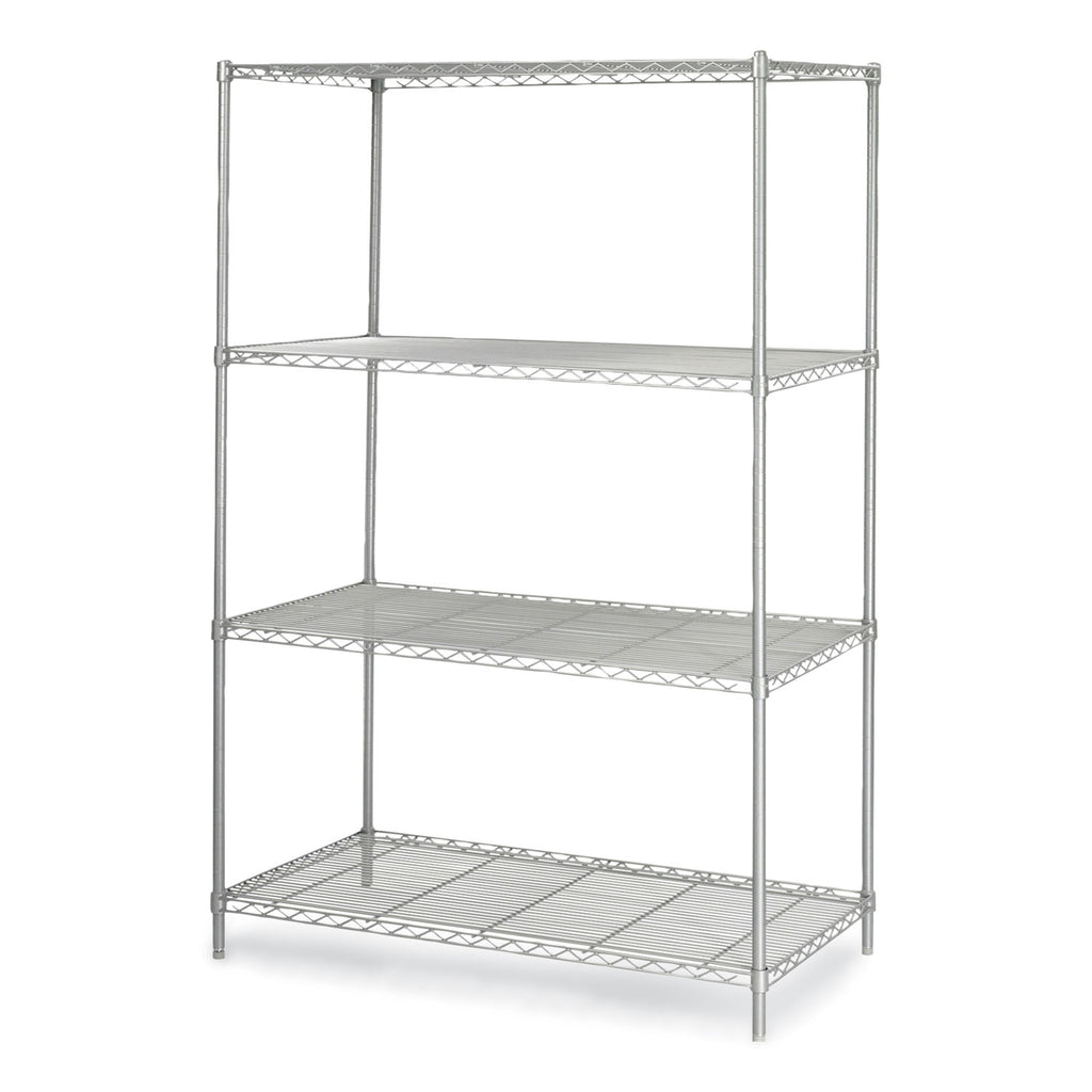 Industrial Wire Shelving, Four-Shelf, 48w x 24d x 72h, Metallic Gray, Ships in 1-3 Business Days