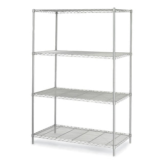 Industrial Wire Shelving, Four-Shelf, 48w x 24d x 72h, Metallic Gray, Ships in 1-3 Business Days