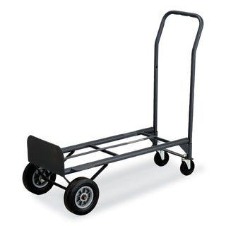 Safco Tuff Truck Convertible - 500 lb Capacity - 8" Caster Size - x 18.5" Width x 12" Depth x 52" Height - Steel Frame - Black - 1 Each