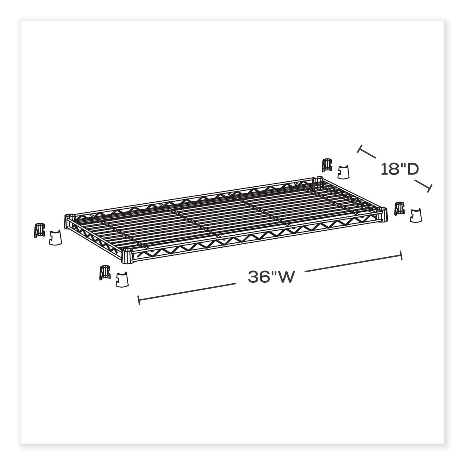 Industrial Extra Shelf Pack, 36w x 18d x 1.5h Steel, Metallic Gray, 2/Pack, Ships in 1-3 Business Days - 