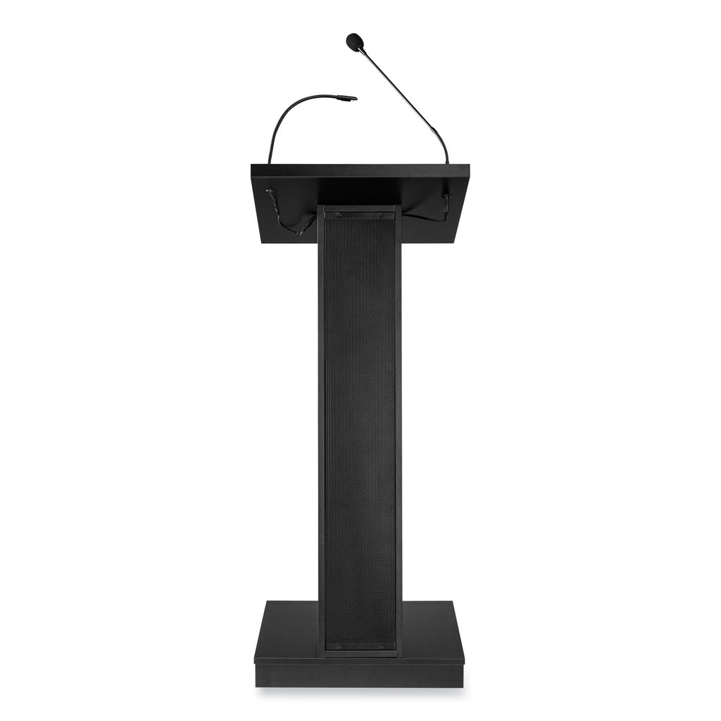 ZED Lectern with Speaker, 19.75 x 19.75 x 49, Black, Ships in 1-3 Business Days