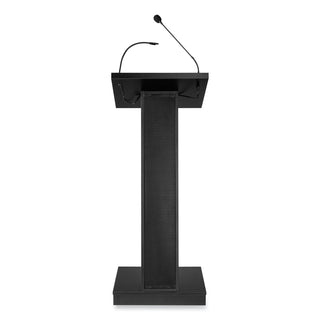 ZED Lectern with Speaker, 19.75 x 19.75 x 49, Black, Ships in 1-3 Business Days