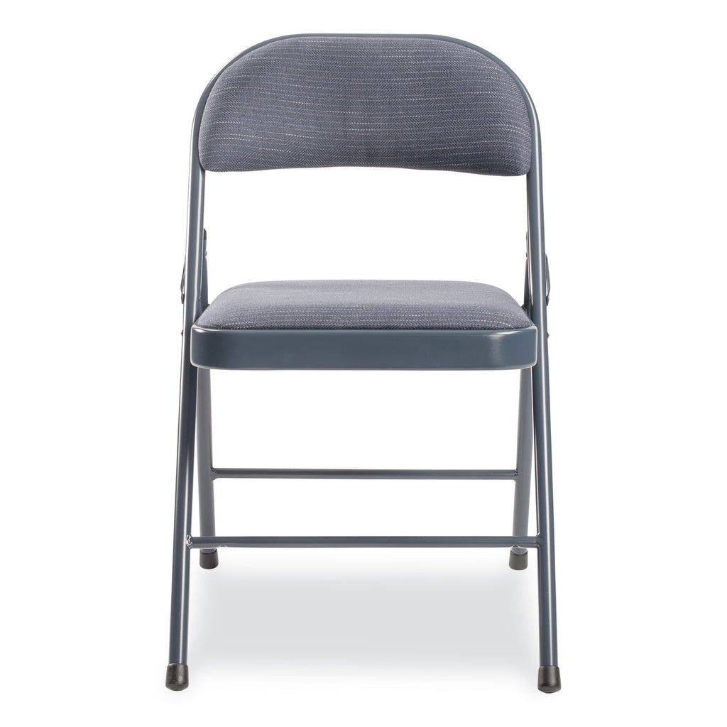 970 Series Fabric Padded Steel Folding Chair, Supports 250 lb, 17.75" Seat Ht, Star Trail Blue, 4/CT,Ships in 1-3 Bus Days