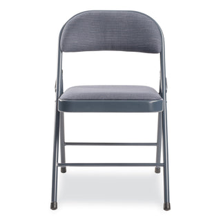 970 Series Fabric Padded Steel Folding Chair, Supports 250 lb, 17.75" Seat Ht, Star Trail Blue, 4/CT,Ships in 1-3 Bus Days