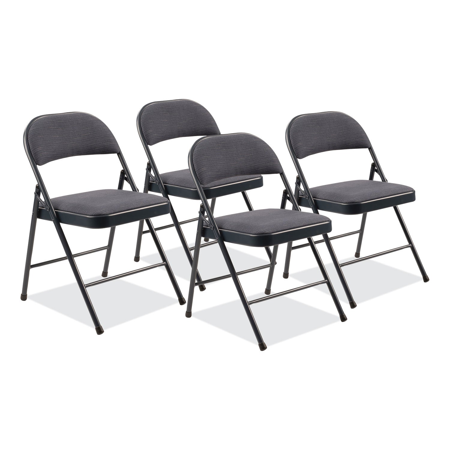 970 Series Fabric Padded Steel Folding Chair, Supports 250 lb, 17.75" Seat Ht, Star Trail Blue, 4/CT,Ships in 1-3 Bus Days