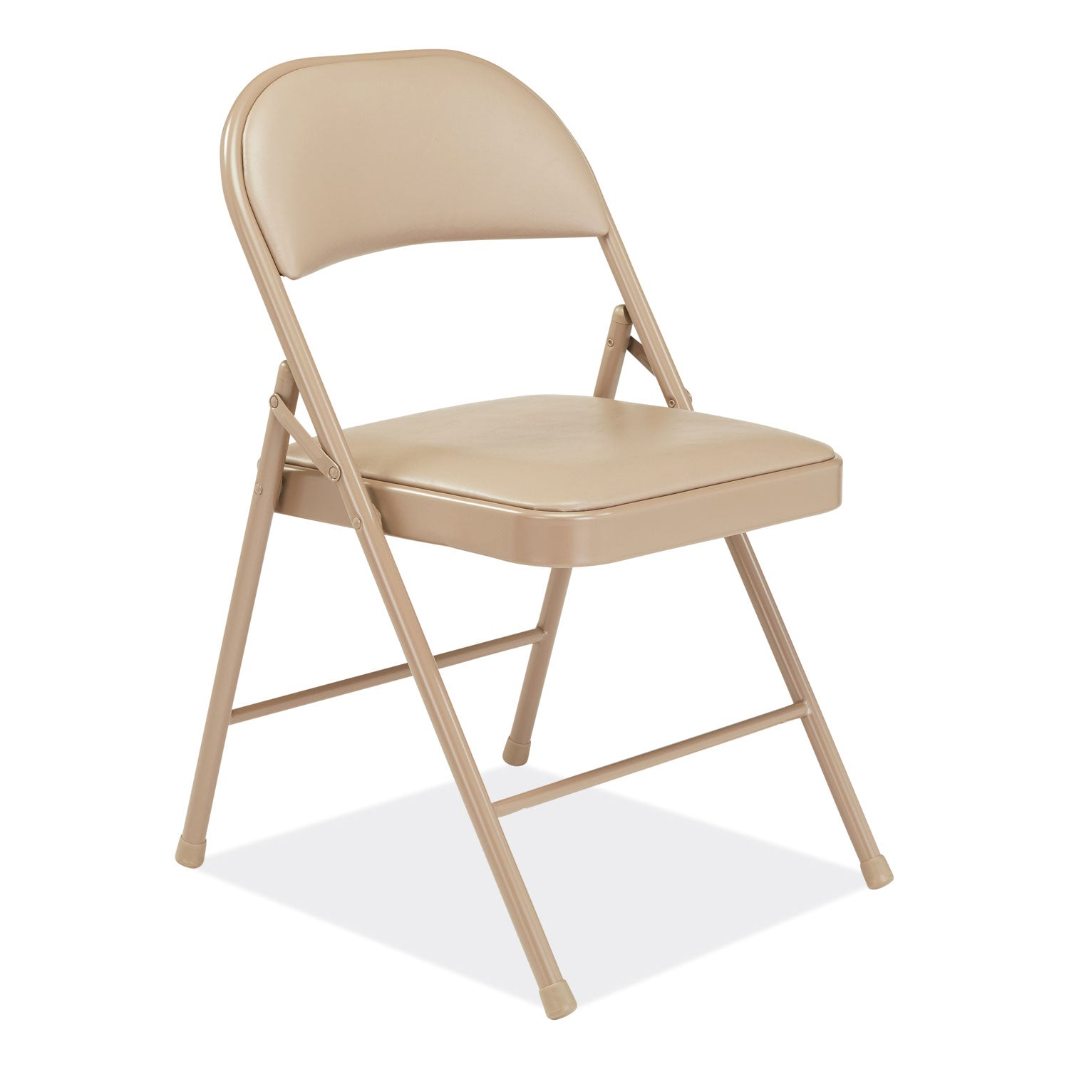 950 Series Vinyl Padded Steel Folding Chair, Supports Up to 250 lb, 17.75" Seat Height, Beige, 4/Carton,Ships in 1-3 Bus Days