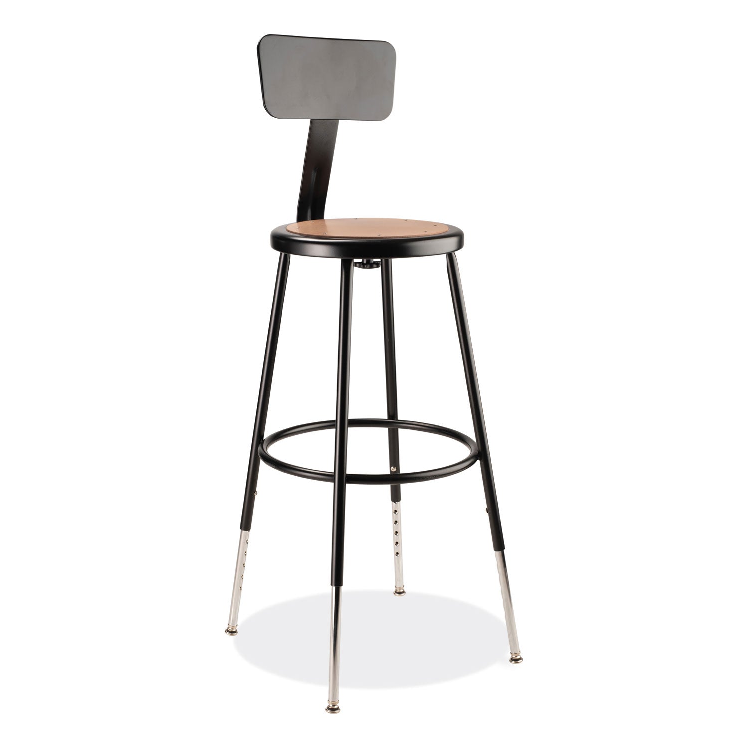 6200-series-25-33-height-adj-heavy-duty-stool-with-backrest-supports-500-lb-brown-seat-black-base-ships-in-1-3-bus-days_nps6224hb10 - 1