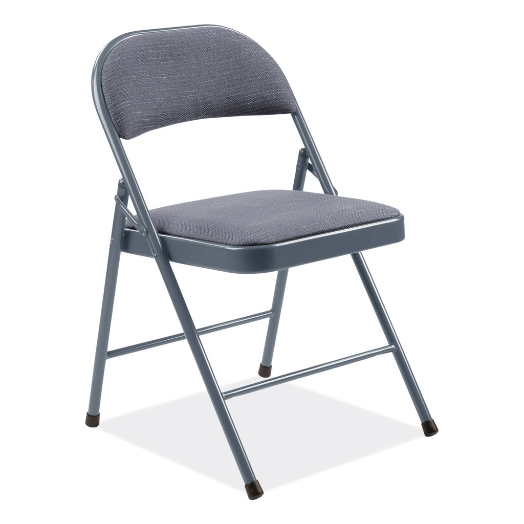 970 Series Fabric Padded Steel Folding Chair, Supports 250 lb, 17.75" Seat Ht, Star Trail Blue, 4/CT,Ships in 1-3 Bus Days
