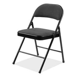 970 Series Fabric Padded Steel Folding Chair, Supports 250 lb, 17.75" Seat Ht, Star Trail Black, 4/CT, Ships in 1-3 Bus Days